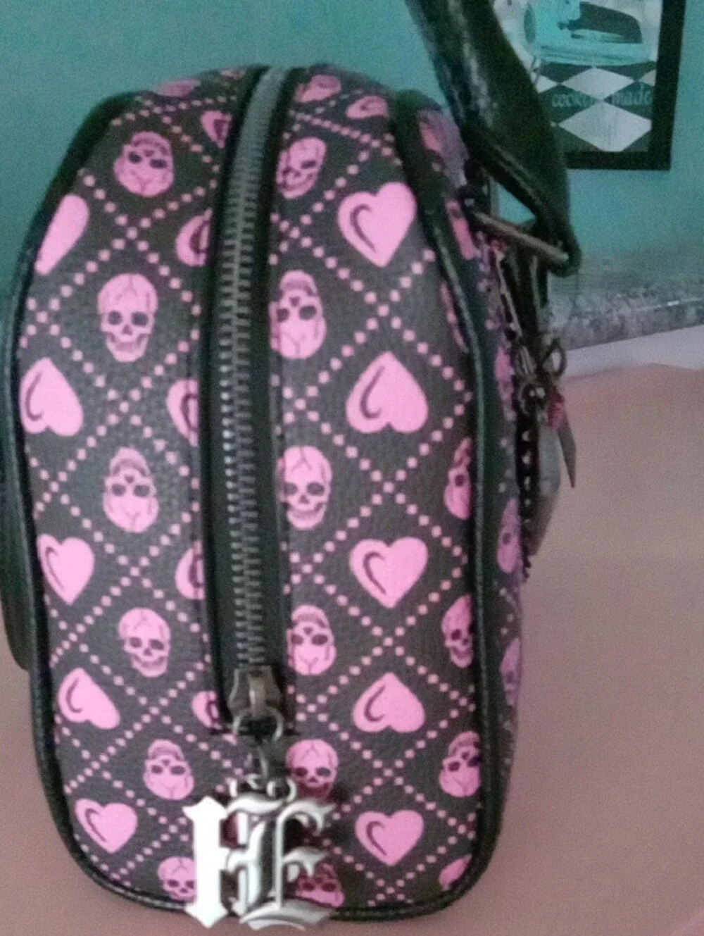 Pink Skull Ed Hardy Rhinestone Satchel NWTS